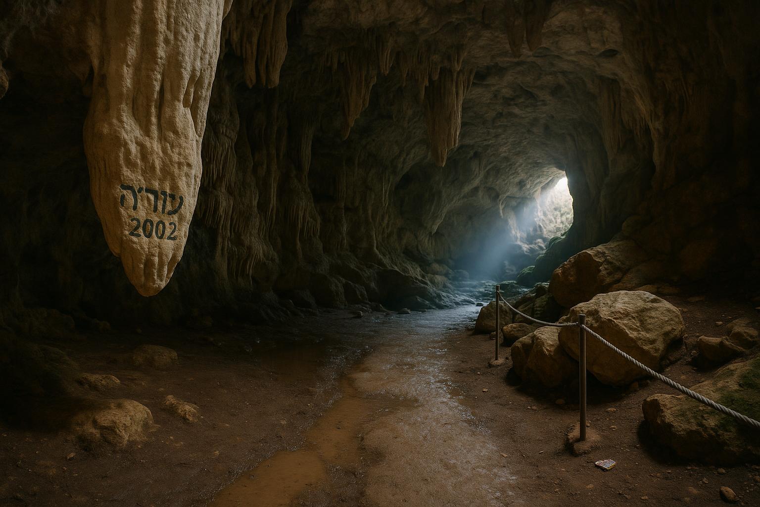 משתתפי קורס גלישה וטיפוס במערות מבצעים תרגול חבל בודד במערה בישראל, תוך שמירה על כללי בטיחות ושימור